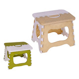 Banqueta Banquinho Dobravel Portatil Multiuso Camping Praia Cor Bege/branco