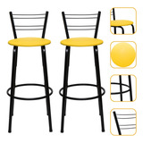 Banqueta Itagold Flórida Cor Amarelo Com Acabamento Preto - Banqueta Flórida Desmontada Do 95cm Do Alto X 2u