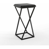 Banqueta Z Média 60cm Com Armação De Metal Preto