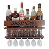 Bar Barzinho De Parede Porta Taças Copos - Boteco Terapia Im