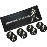 Bar Mat Johnnie Walker 50x20 + 8 Porta Copos Emborrachados