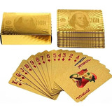 Baralho Dourado Cartas Ouro 24k Dollar