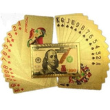 Baralho Dourado Cor Ouro 24k Poker Truco Frete Gratis