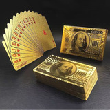 Baralho Dourado Ouro 24k Dollar Poker Cartas