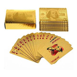 Baralho Dourado Poker Ouro Carta Jogos Impermeável Flexivel 