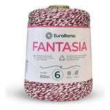 Barbante Color Fantasia 4/6 600 Grs Cores Diversas-euroroma Cor Branco E Bordô