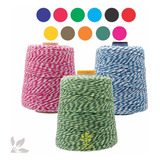 Barbante Mesclado Colorido Para Crochê Nº 6 (temos 13 Cores) Cor Laranja Com Branco