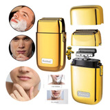 Barbeador Eletrico Maquina Shaver Gold Lamina Dupla Pro