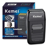 Barbeador Km-1102 Shaver Elétrico Sem Fio Kemei 2 Lâminas