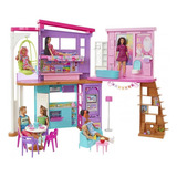 Barbie Casa 2 Andares Malibu House Playset 30 Peças Mattel