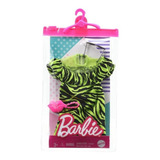 Barbie Fashion Pack Roupa 2021 Cartela Vestido Verde Zebra