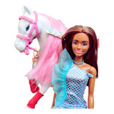 Barbie Fashion Vestido Original Mattel + Cavalo Rosa 30cm