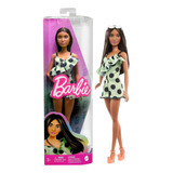 Barbie Fashionista Morena Vestido Verde Bolinhas
