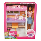 Barbie Morena Playset Cama E Escritório
