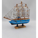 Barco 14 Cm Caravela Veleiro De Madeira Miniatura Decoração 