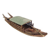 Barco À Vela De Canoa Miniatura De Madeira Feita À Mão