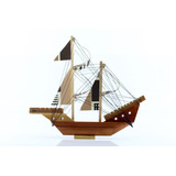 Barco Barquinho Miniatura Artesanal Em Madeira