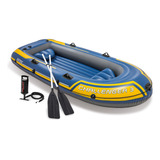 Barco Bote Inflável Challenger 3 C/ Par De Remos Bomba Intex