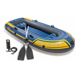 Barco Bote Inflável Intex Challenger 3 Azul Pessoas Intex