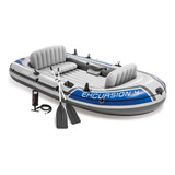 Barco Bote Inflável Intex Excursion 4 Pessoas Remos Bomba