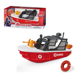 Barco De Brinquedo Bombeiro Resgate Vermelho Rescue Infantil