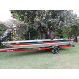 Barco Para Pesca De Alumínio Modelo Semi Chata 6m + Carreta