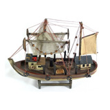 Barco Pesqueiro Decorativo 30 Cm - Em Madeira Maciça 30 X 27