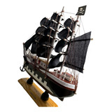 Barco Pirata Miniatura Em Madeira Caravela