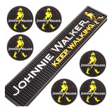 Barmat Johnnie Walker + 6 Porta Copo Emborrachado Premium