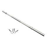 Barra 1,20m Maciça Cromada Musculação 28,6mm + 2 Presilhas