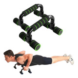 Barra De Apoio Flexão De Chão Suporte Fixo De Braço Fitness Cor Preto E Verde