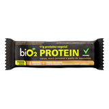 Barra De Proteína Vegana Cacau, Maca Peruana E Pasta De Amendoim Cobertura Chocolate Meio Amargo Bio2 Protein Pacote 45g