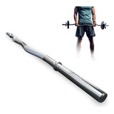 Barra W Maciça 1,2m Musculação Pegada Recartilhada Cromada