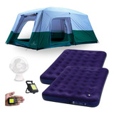 Barraca 12 Pessoas Titan + 2 Colchões+ Ventilador + Lanterna
