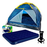 Barraca 3 Pessoas Camping Acampamento Colchão Casal + Bomba