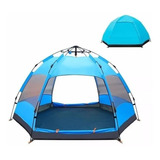 Barraca Camping Impermeável Automática 5/8 Pessoas Uso Duplo Cor Azul