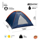 Barraca Camping Nautika Panda Iglu 4 Pessoas Impermeável