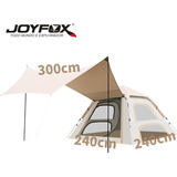 Barraca Grande De Camping Automatica Impermeavel 4 Pessoas 240*240*154cm Joyfox Com 330*270cm Tenda Gazebo