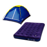 Barraca Iglu Mor Acampamento Kit Camping Barraca Iglu 4 Pessoas + Colchão Casal Inflável Mor Life Iglu 4 Pessoas