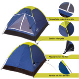 Barraca Mor Camping Iglu 2 Pessoas Cor Azul/amarelo
