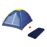 Barraca P/3 Pessoas Azul + Colchão Inflável Mor Acampamento