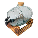 Barrica Cachaça Tonel 3,5 Litros Suporte Madeira + Copo