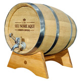 Barril De Carvalho Carote P/ Cachaça 3 L Torneira Luxo Cromo