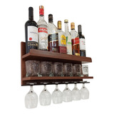 Barzinho De Parede Compacto Para Whisky Vinho Copos E Taças