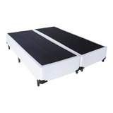 Base Cama Box Bipartido Queen Size Corino Branco 40x158x198