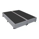 Base Cama Box Bipartido Queen Size Corino Cinza 40x158x198