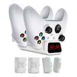 Base Carregador Controle Xbox Series S X Branco 2 Baterias