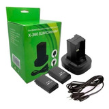 Base Carregador Duplo Bivolt Para Xbox 360 + 2 Baterias 