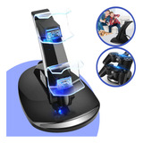 Base Carregamento Ps4 Para 2 Controles Joysticks Compacto 