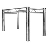 Base Cromada Mesa Jantar Tampo Vidro Madeira Granito 1,20 Ql
